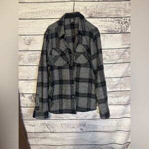 Colorado Clothing Men’s Gray Black Plaid Flannel Shirt Size Large